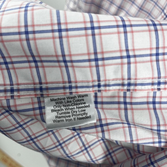joseph a banks mens shirts travellers Large 100% cotton pink and blue check - Picture 2 of 5